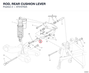 ROD, REAR CUSHION LEVER 87510762A diagram position