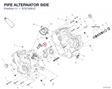 PIPE ALTERNATOR SIDE 87513381C diagram position