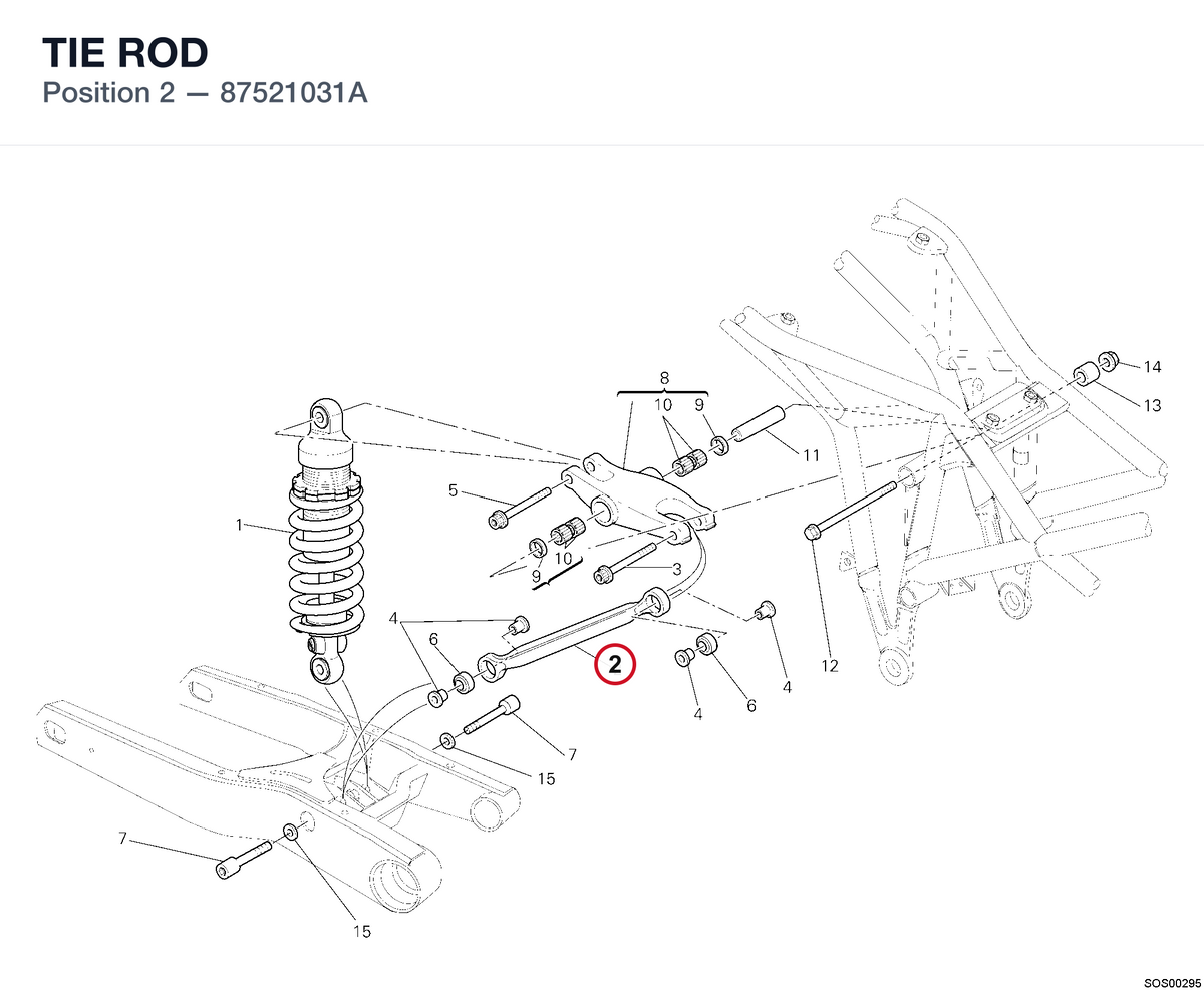 TIE ROD 87521031A diagram position