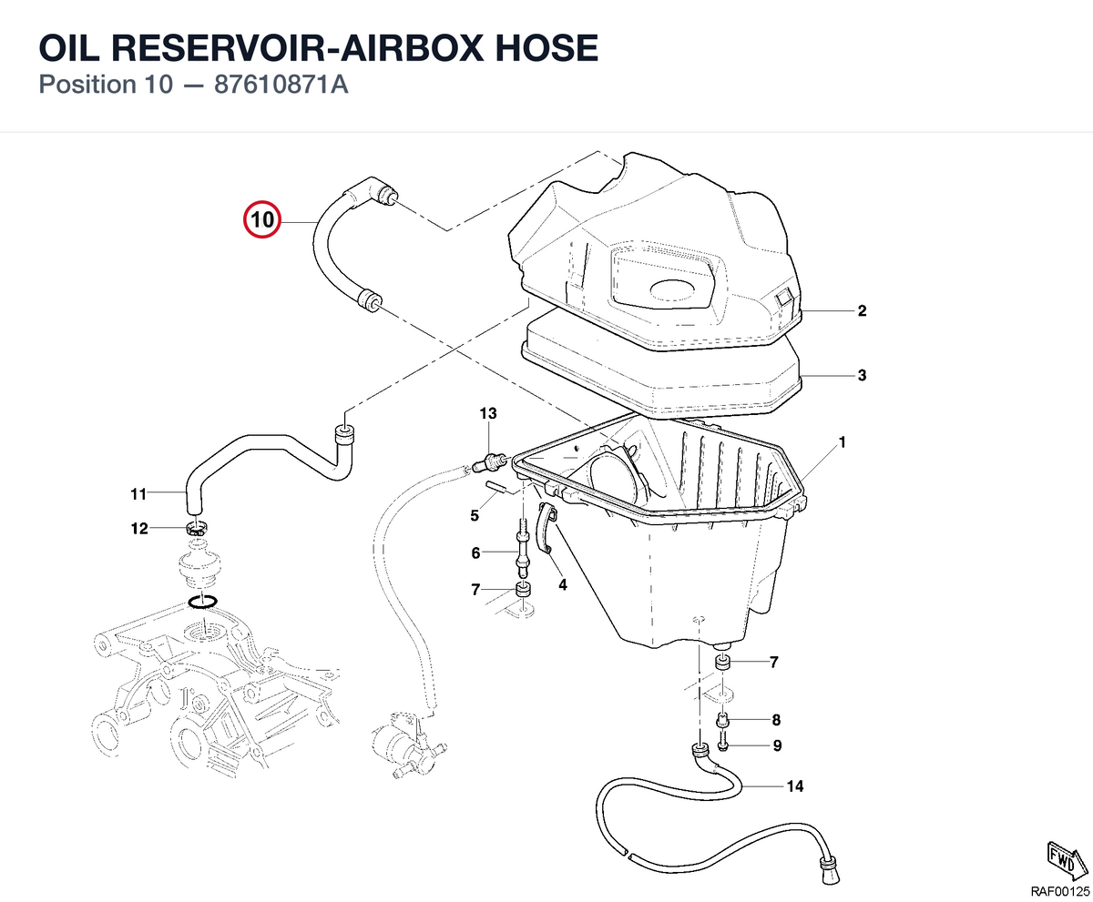 OIL RESERVOIR-AIRBOX HOSE