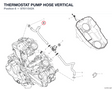 THERMOSTAT PUMP HOSE VERTICAL 87611542A diagram position