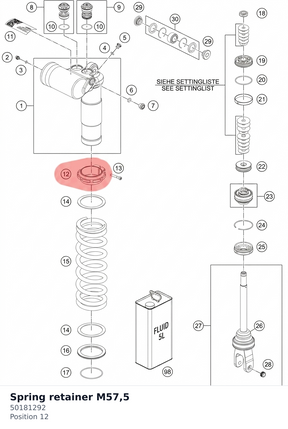 Diagram preview: Spring retainer M57,5 (50181292)