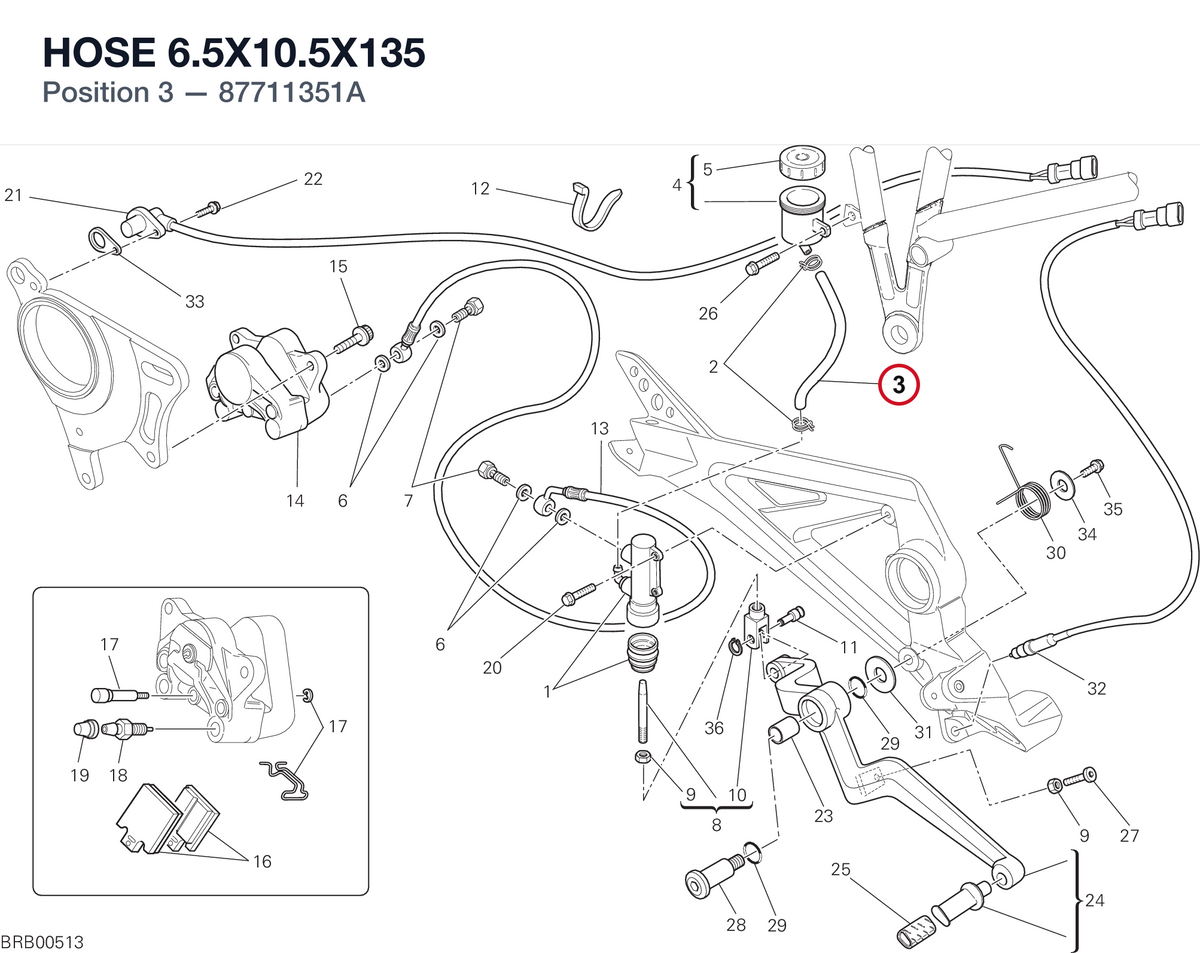 HOSE 6.5X10.5X135 87711351A diagram position