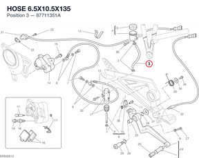 HOSE 6.5X10.5X135 87711351A diagram position