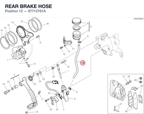 REAR BRAKE HOSE 87712761A diagram position