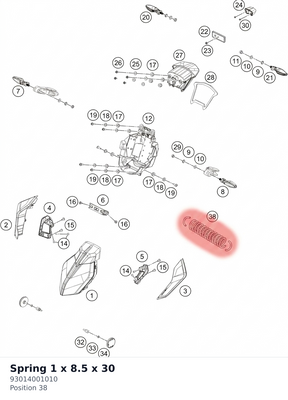 Diagram preview: Spring 1 x 8.5 x 30 (93014001010)