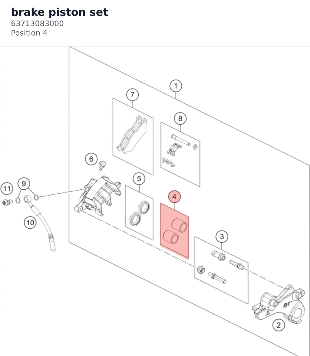 Diagram preview: brake piston set (63713083000)