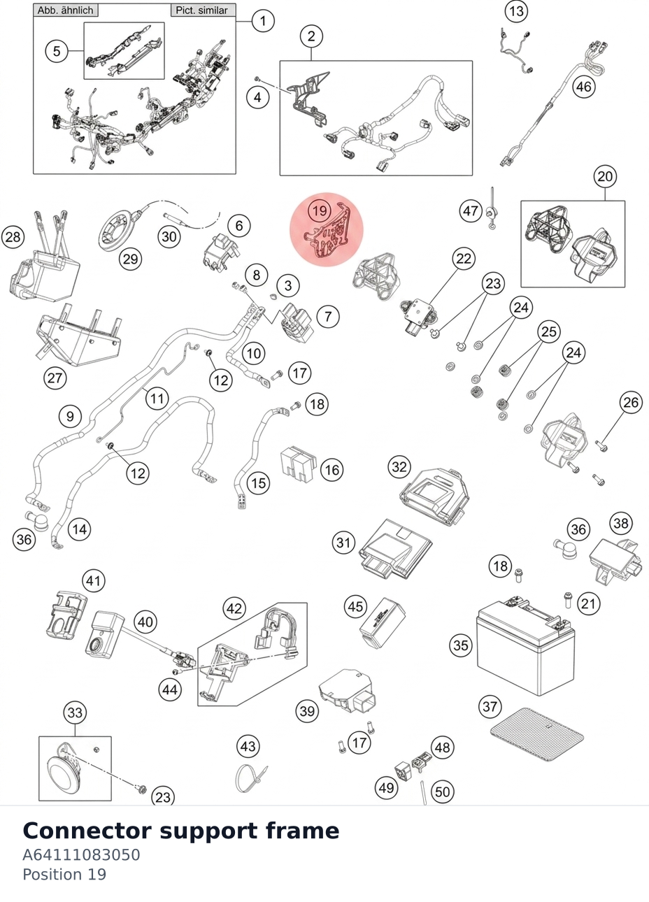 Diagram preview: Connector support frame (A64111083050)