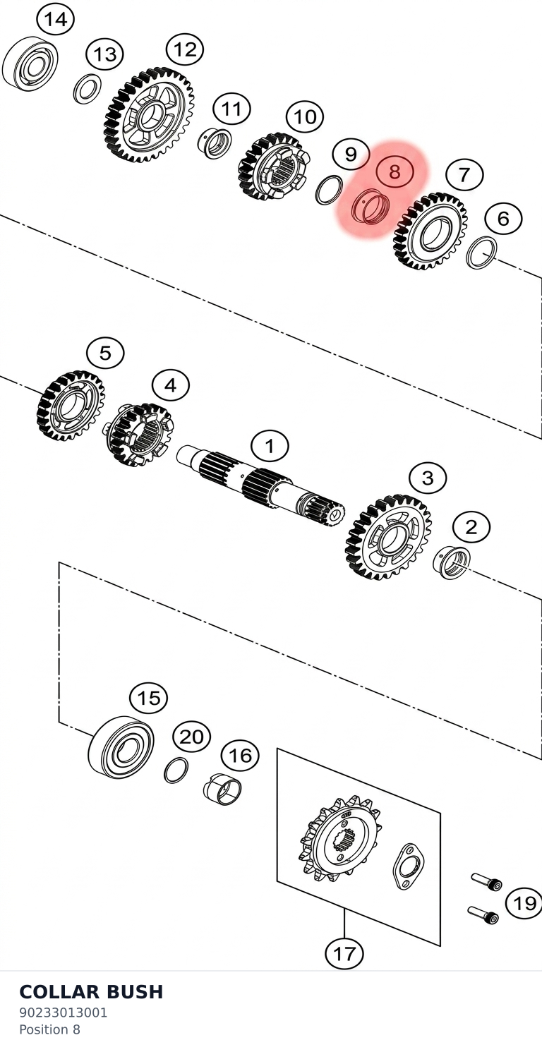 Diagram preview: COLLAR BUSH (90233013001)