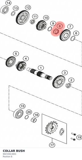 Diagram preview: COLLAR BUSH (90233013001)