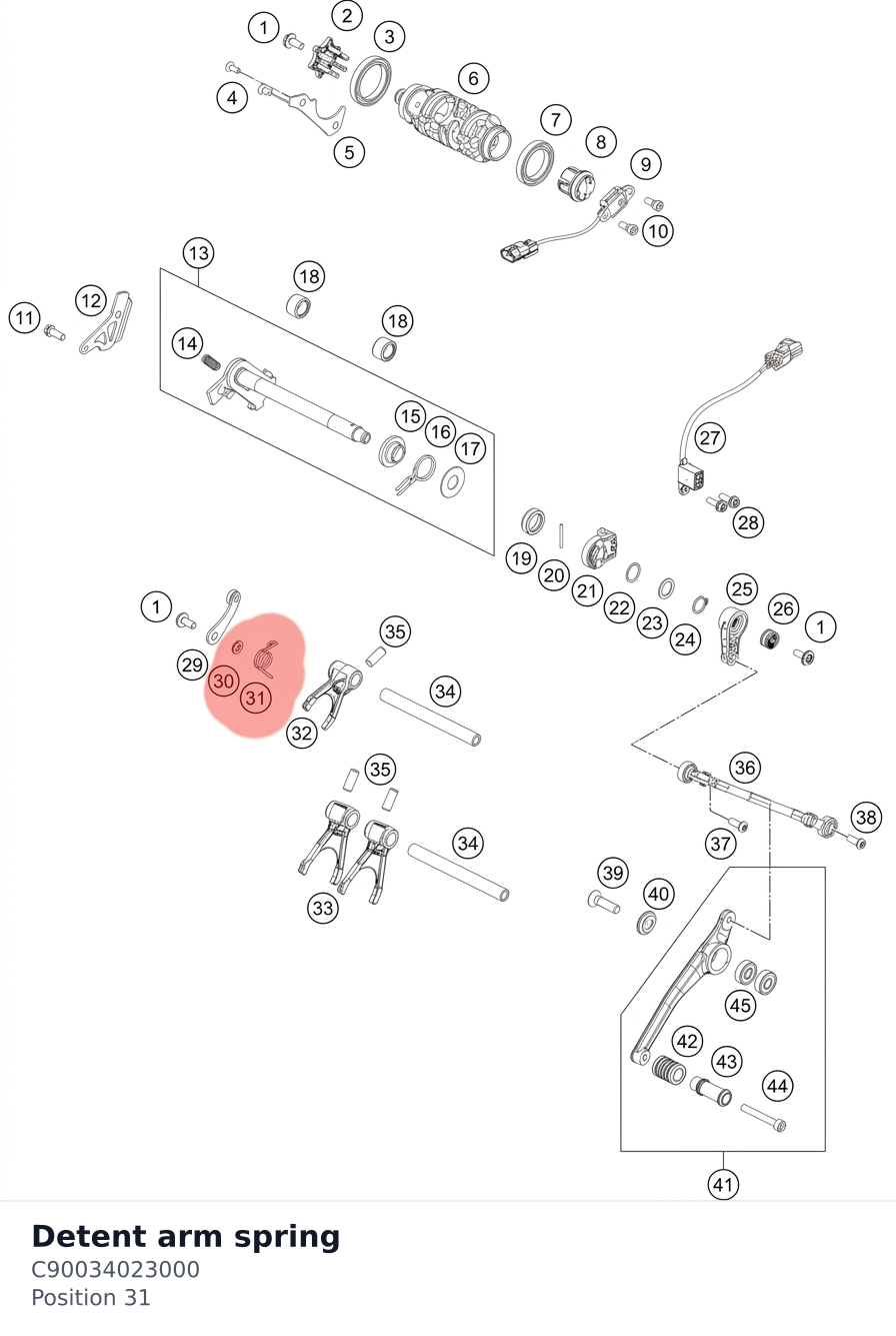 Diagram preview: Detent arm spring (C90034023000)