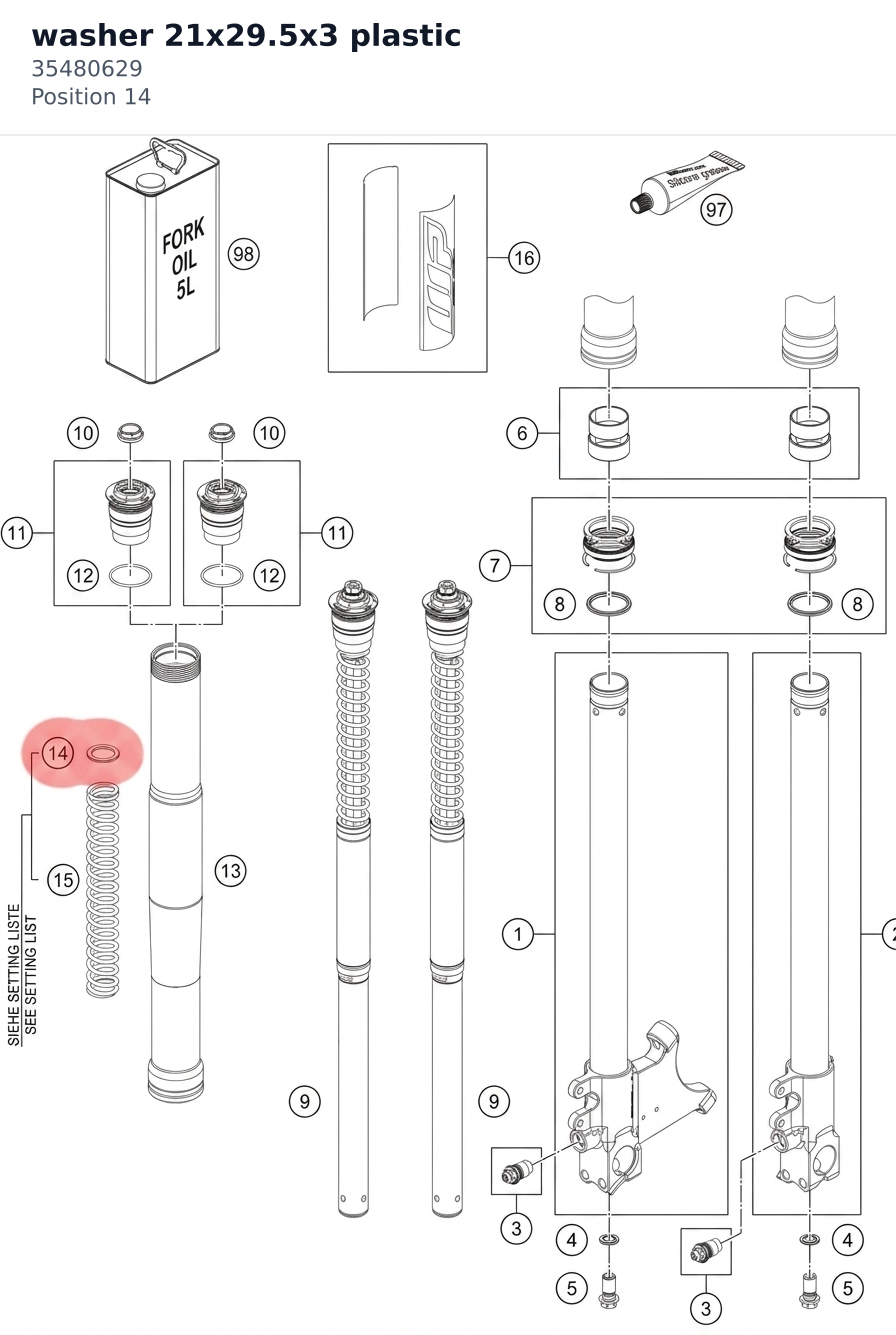 Diagram preview: washer 21x29.5x3 plastic (35480629)