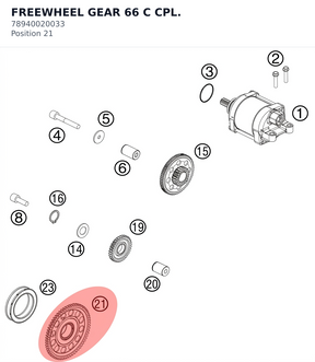 Diagram preview: FREEWHEEL GEAR 66 C CPL. (78940020033)