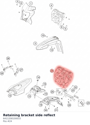 Diagram preview: Retaining bracket side reflect (6411208100033)