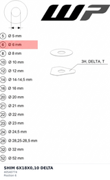 Diagram preview: SHIM 6X18X0,10 DELTA (40540774)