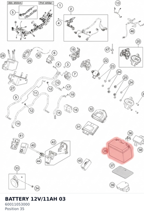 Diagram preview: BATTERY 12V/11AH            03 (60011053000)