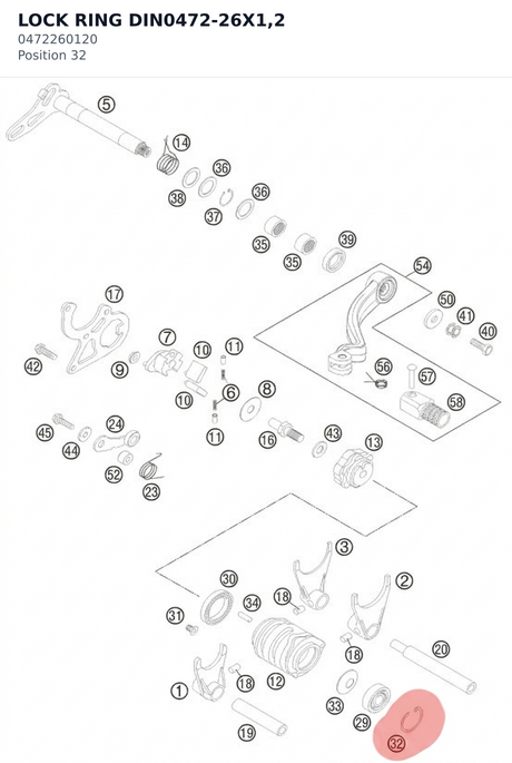 Diagram preview: LOCK RING DIN0472-26X1,2 (0472260120)