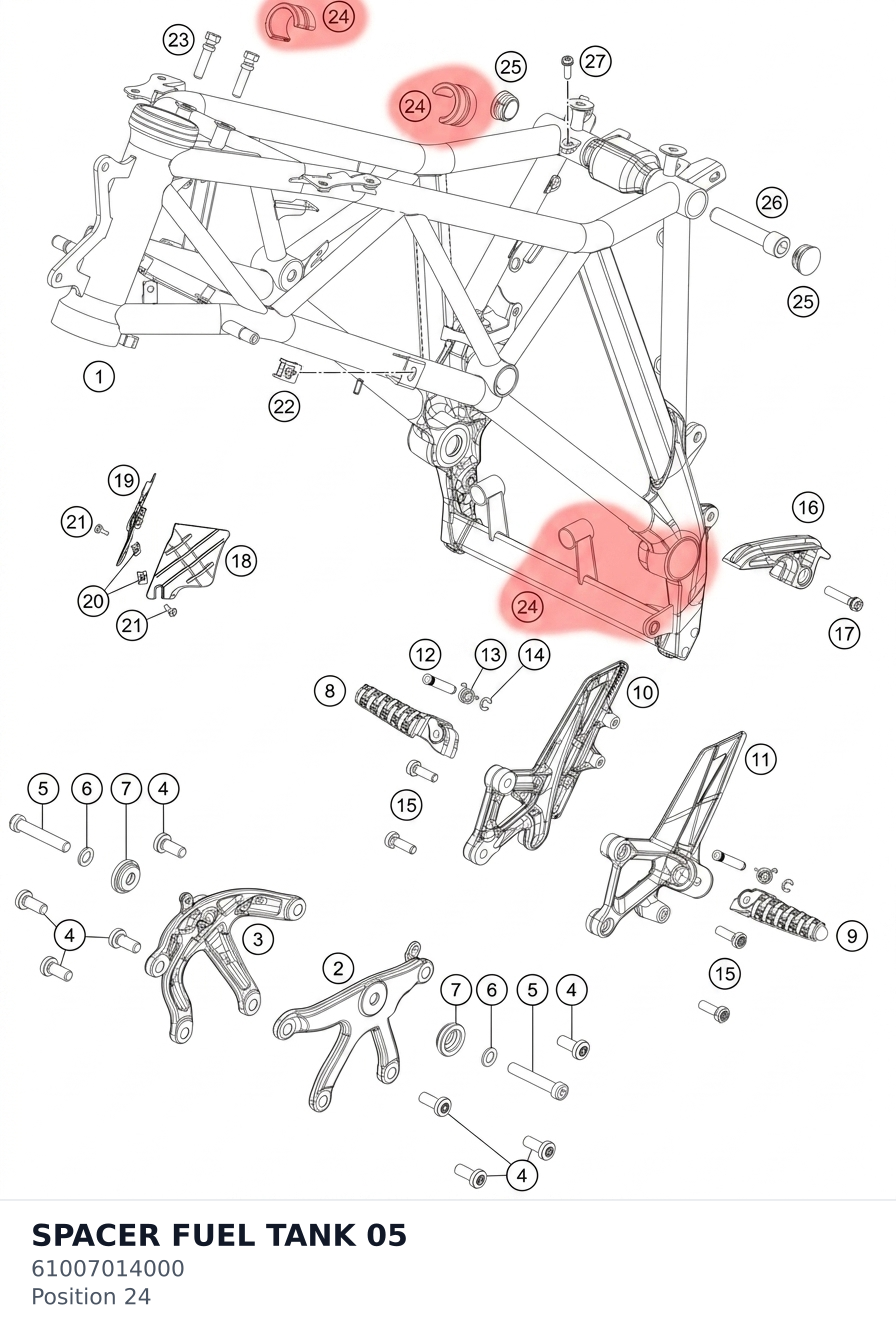 Diagram preview: SPACER FUEL TANK            05 (61007014000)