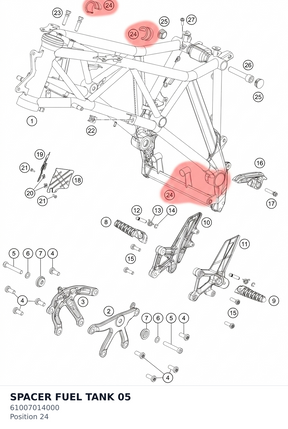 Diagram preview: SPACER FUEL TANK            05 (61007014000)