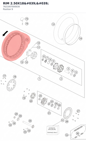 Diagram preview: RIM 2.50X18'' (7621007000030)