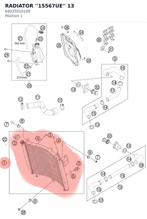 Diagram preview: RADIATOR  ''15567UE''         13 (69035010100)