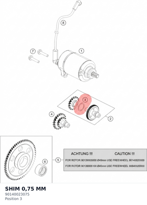Diagram preview: SHIM 0,75 MM (90140023075)