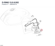 O-RING 13.5-9.5X2 88640421A diagram position