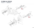 O-RING 44.12X2.62 88640601A diagram position
