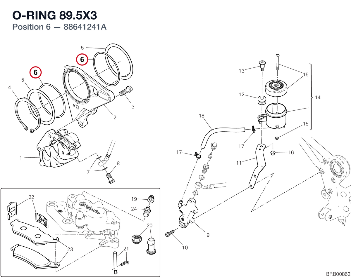 O-RING 89.5X3 88641241A diagram position
