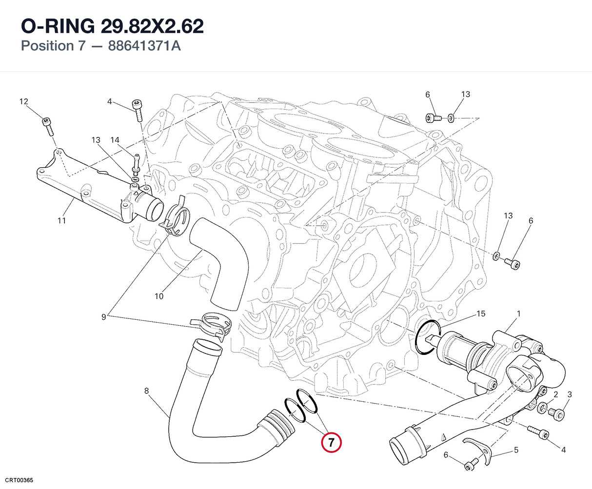O-RING 29.82X2.62 88641371A diagram position