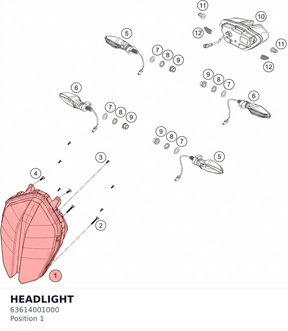 Diagram preview: HEADLIGHT (63614001000)