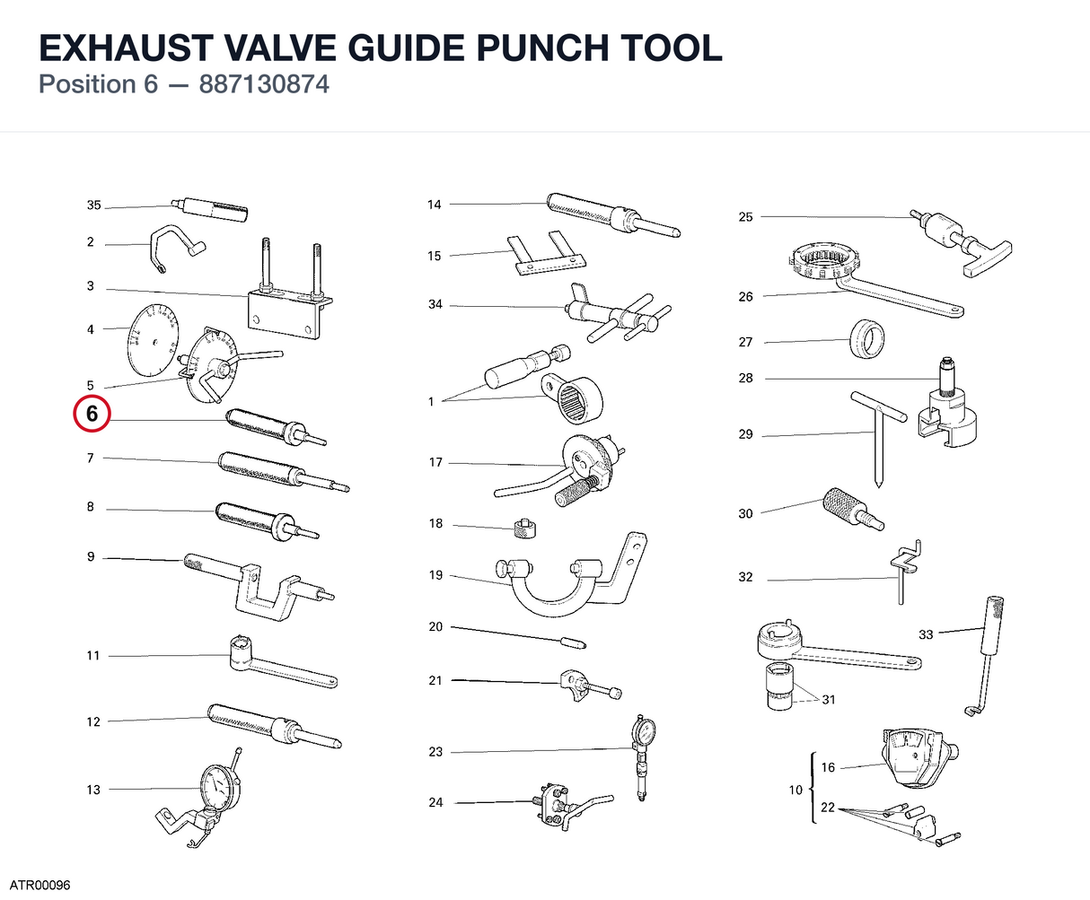 EXHAUST VALVE GUIDE PUNCH TOOL
