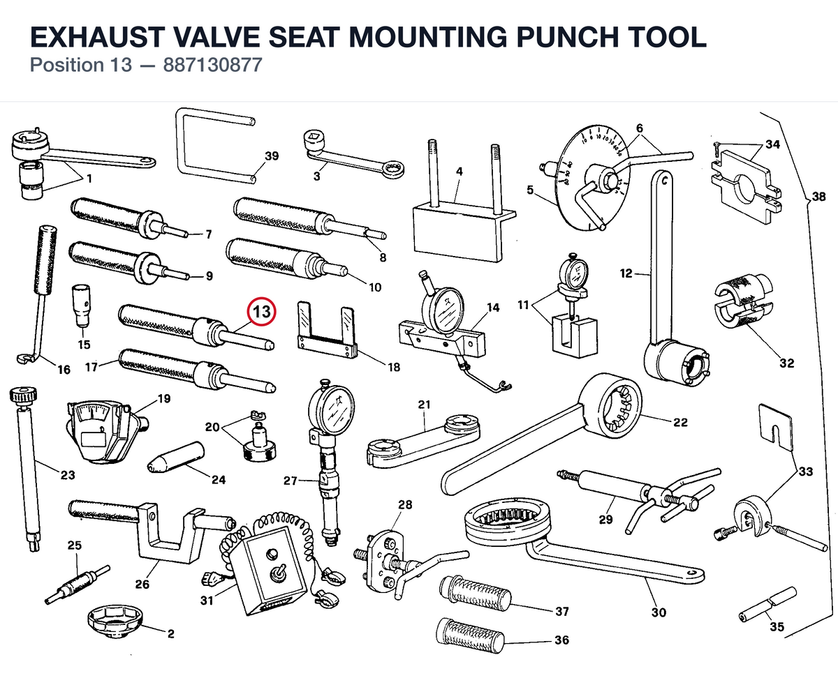 EXHAUST VALVE SEAT MOUNTING PUNCH TOOL