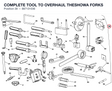 COMPLETE TOOL TO OVERHAUL THESHOWA FORKS