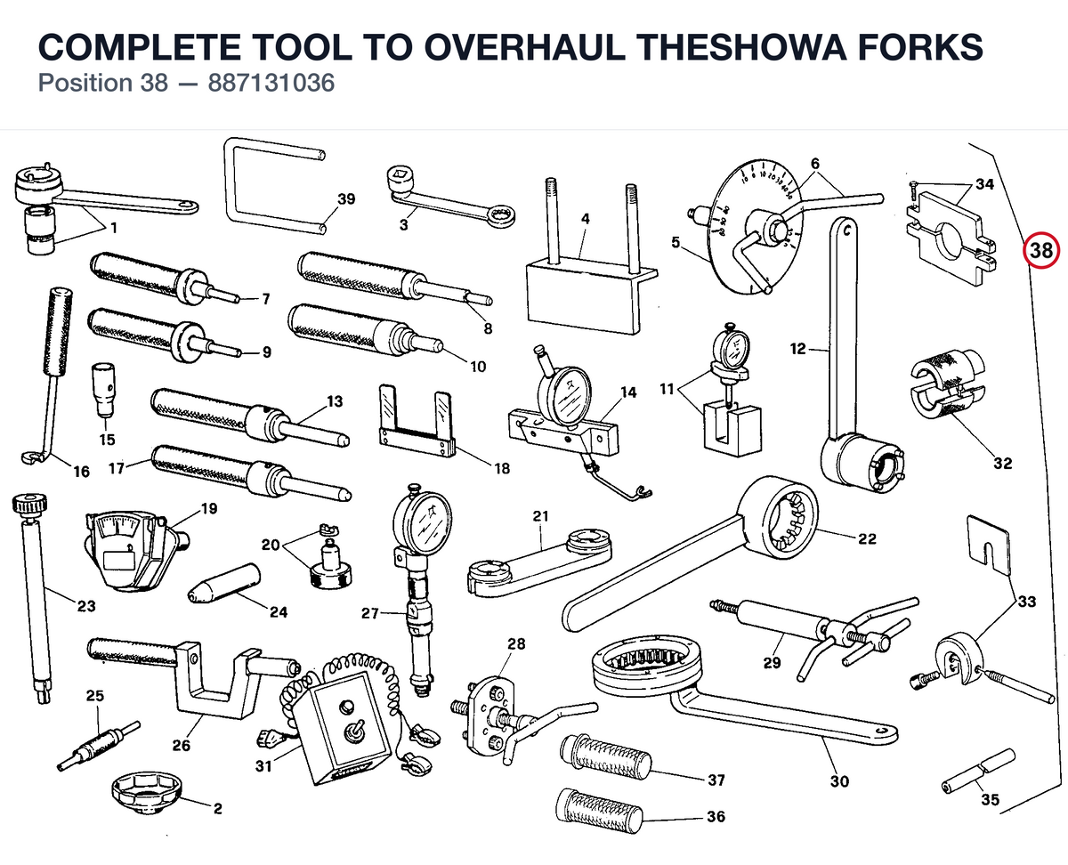 COMPLETE TOOL TO OVERHAUL THESHOWA FORKS