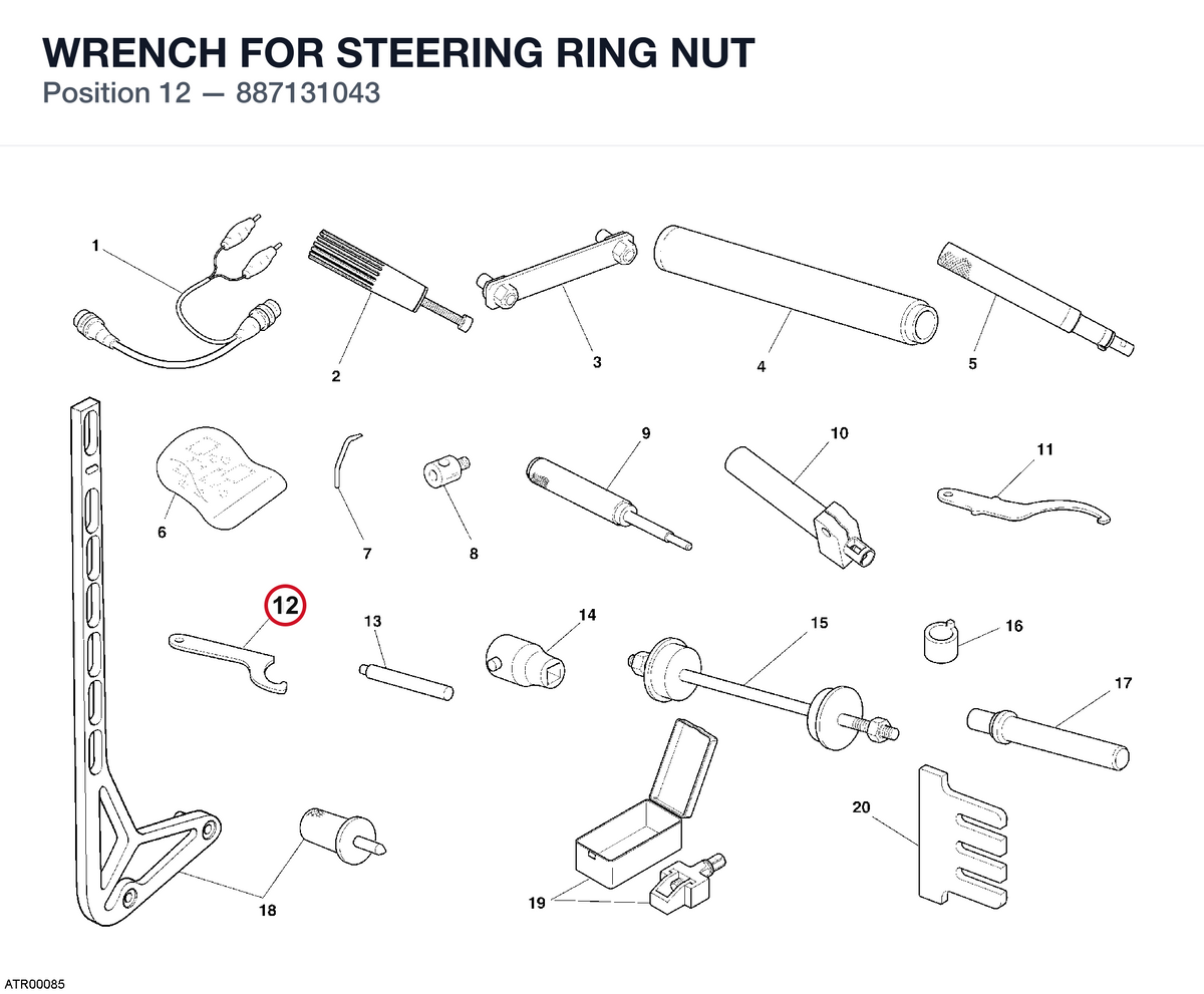WRENCH FOR STEERING RING NUT