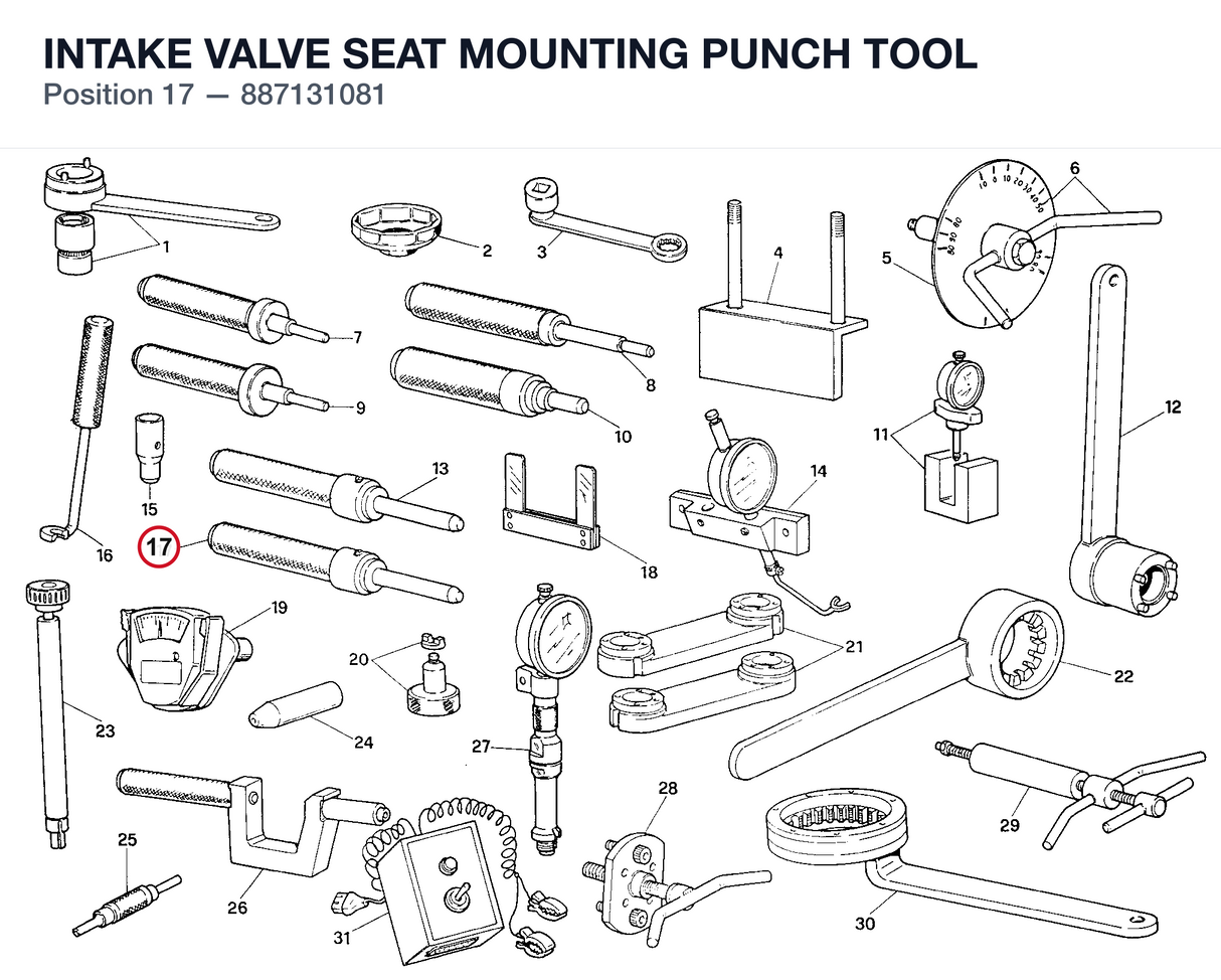 INTAKE VALVE SEAT MOUNTING PUNCH TOOL