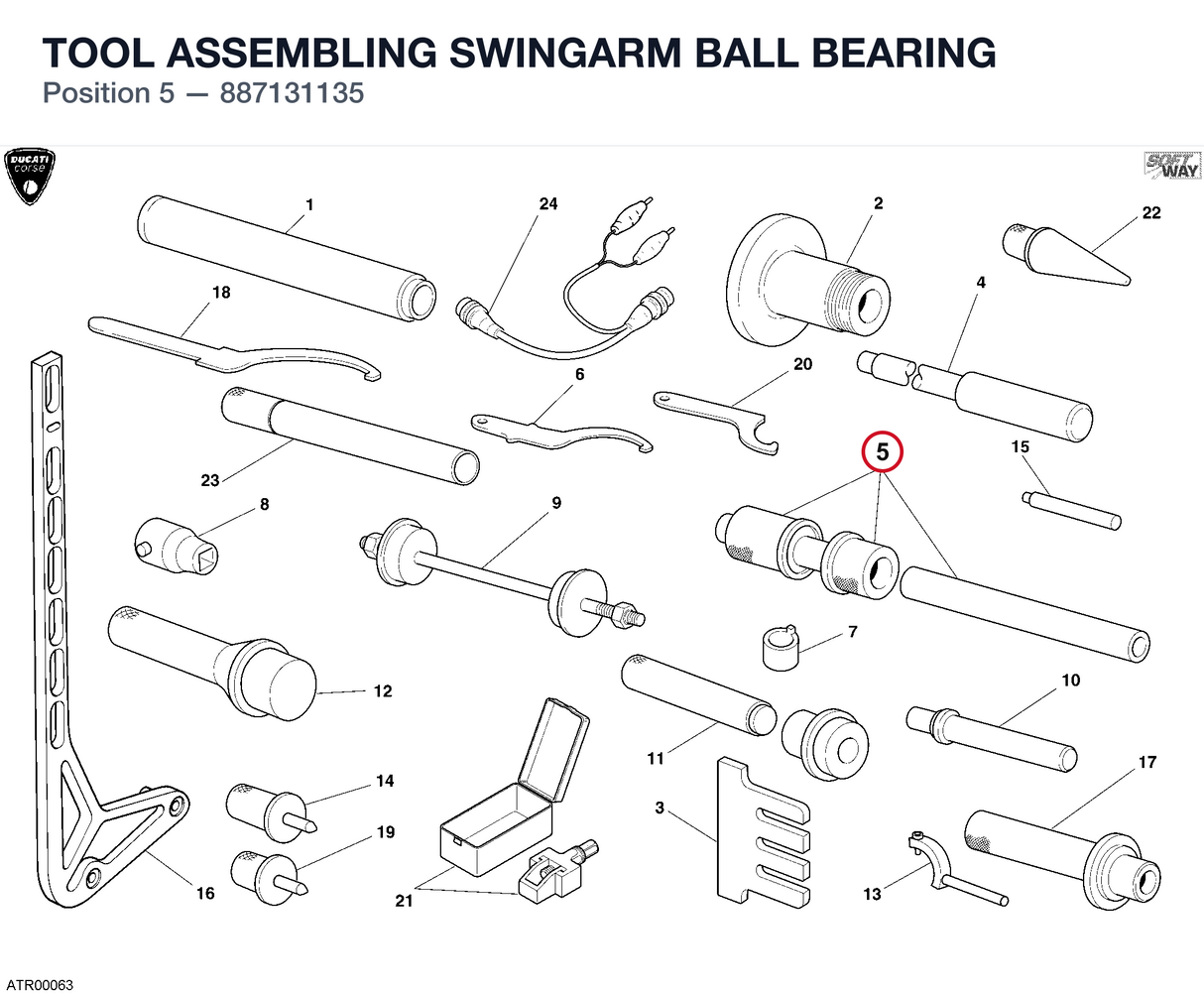 TOOL ASSEMBLING SWINGARM BALL BEARING