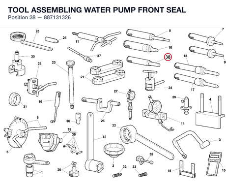 TOOL ASSEMBLING WATER PUMP FRONT SEAL