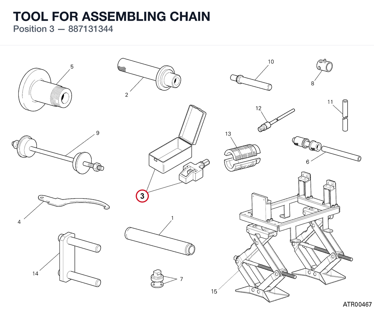 TOOL FOR ASSEMBLING CHAIN