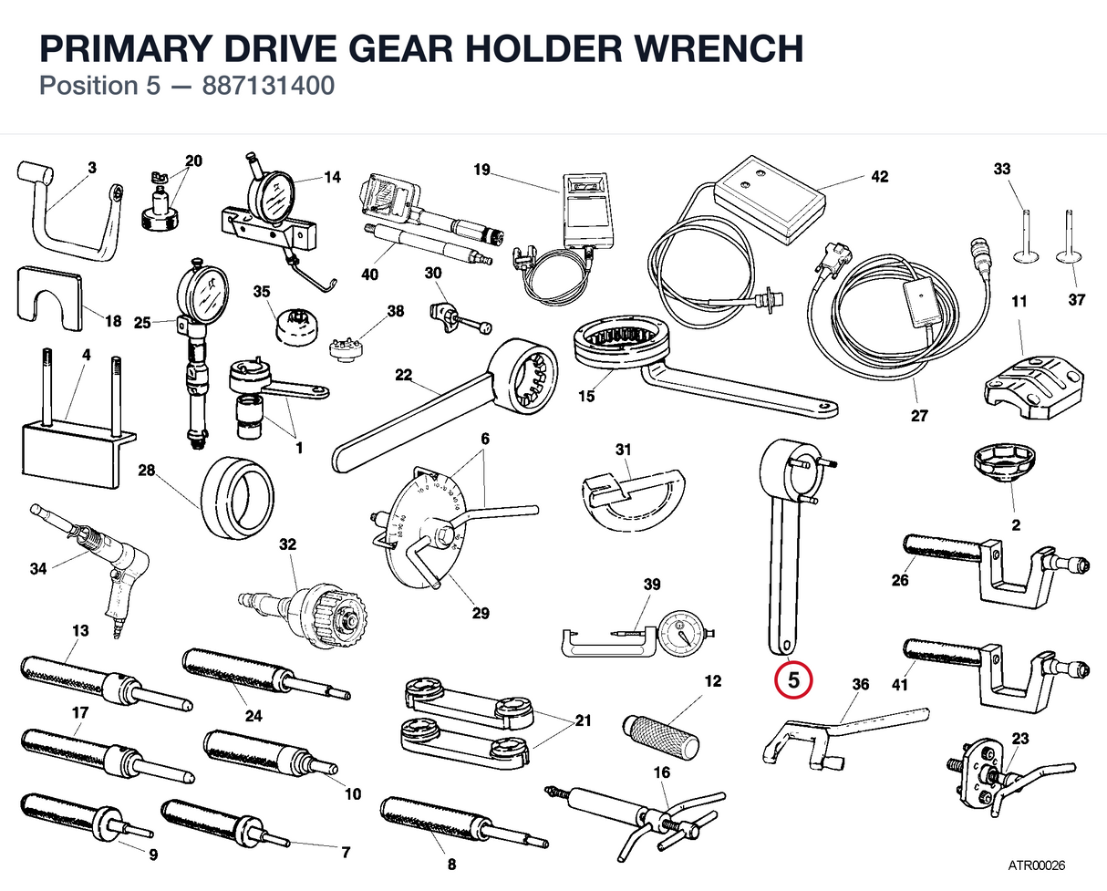 PRIMARY DRIVE GEAR HOLDER WRENCH
