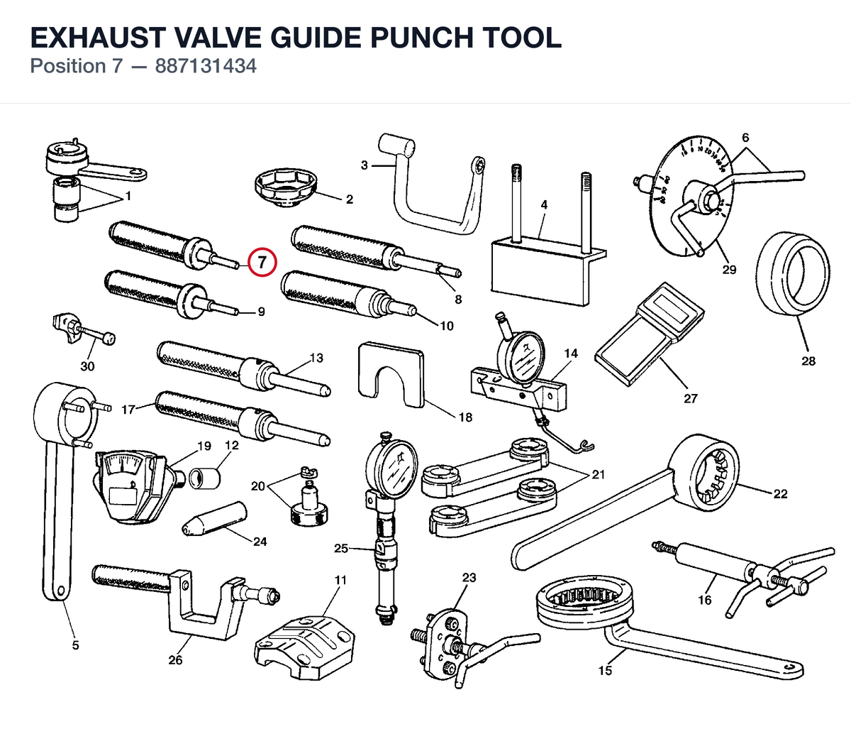 EXHAUST VALVE GUIDE PUNCH TOOL