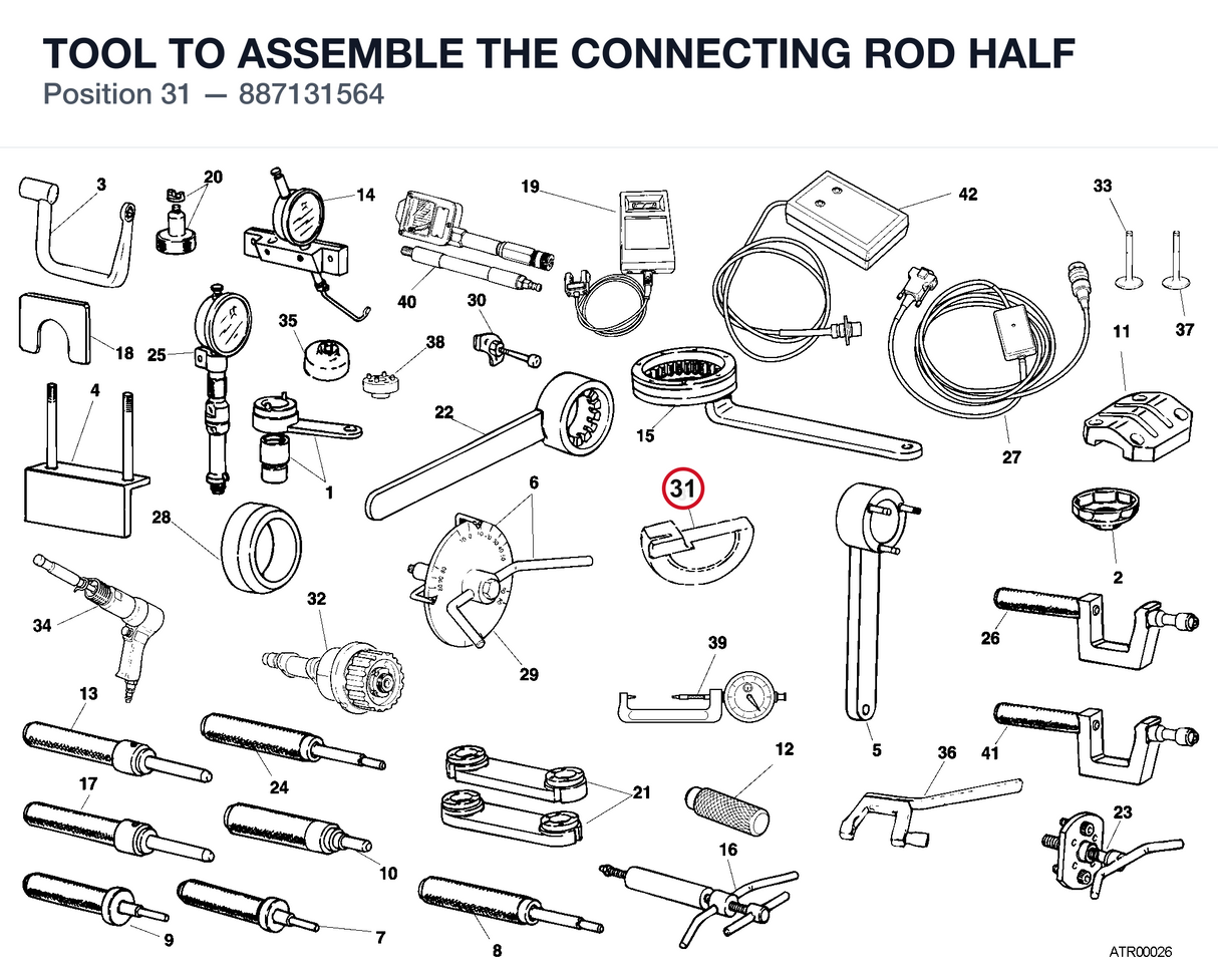 TOOL TO ASSEMBLE THE CONNECTING ROD HALF