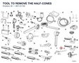 TOOL TO REMOVE THE HALF-CONES