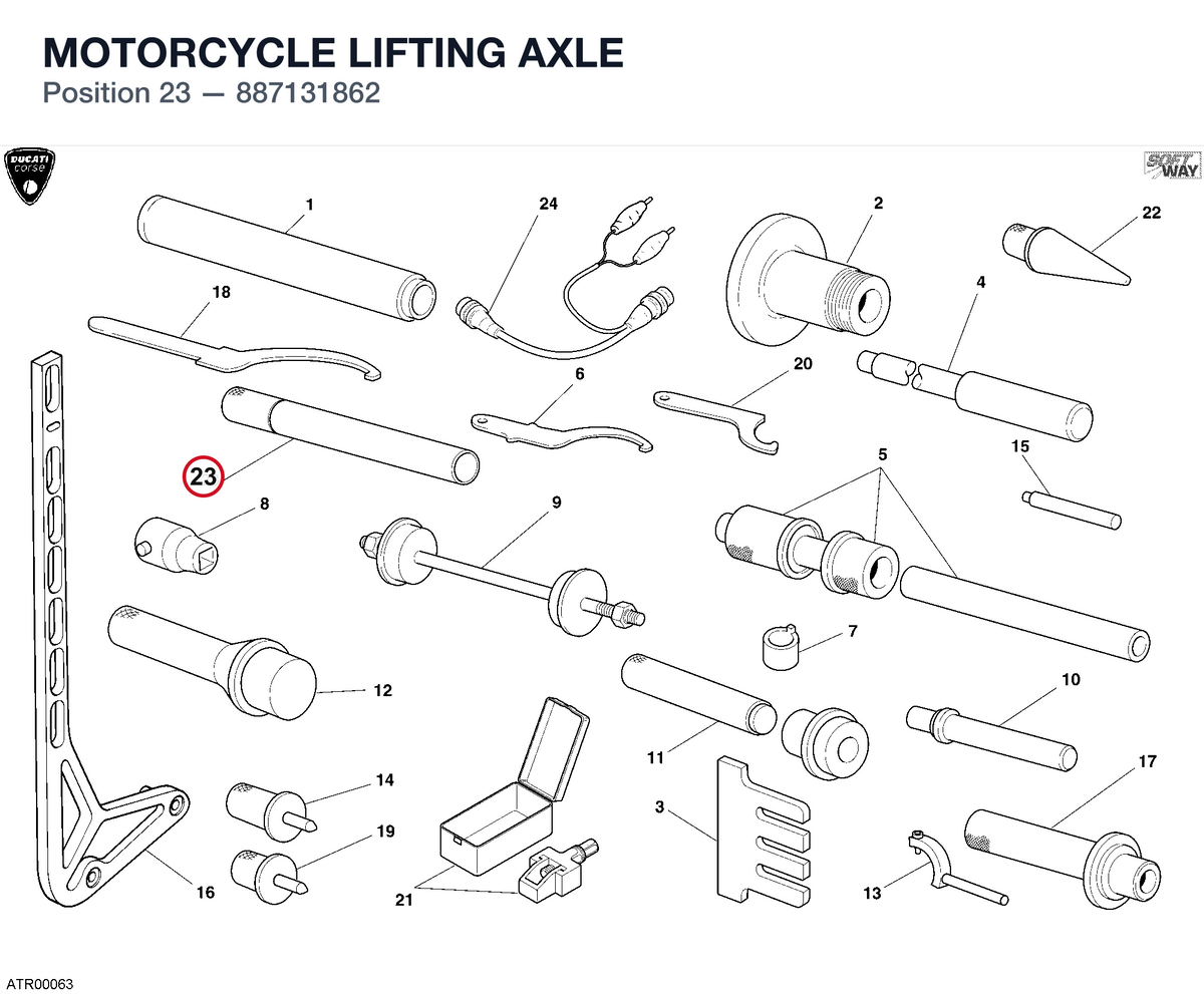 MOTORCYCLE LIFTING AXLE