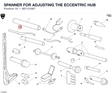 SPANNER FOR ADJUSTING THE ECCENTRIC HUB
