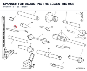 SPANNER FOR ADJUSTING THE ECCENTRIC HUB