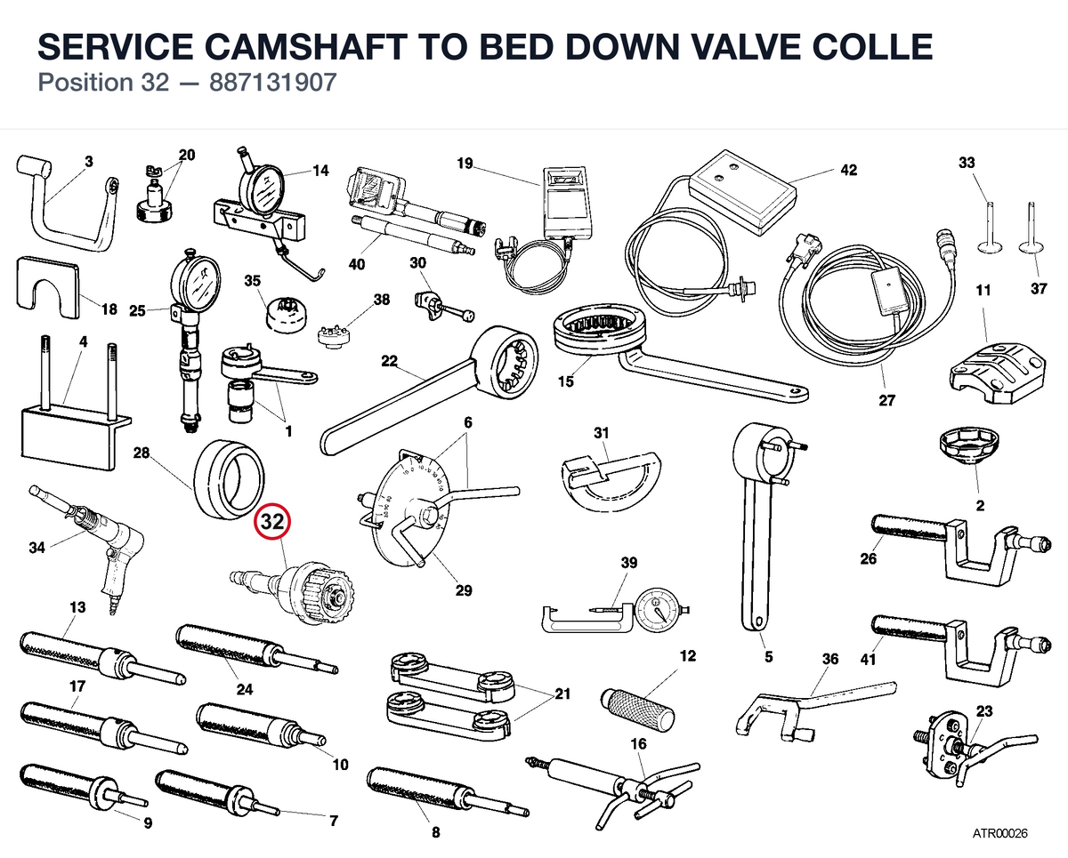 SERVICE CAMSHAFT TO BED DOWN VALVE COLLE