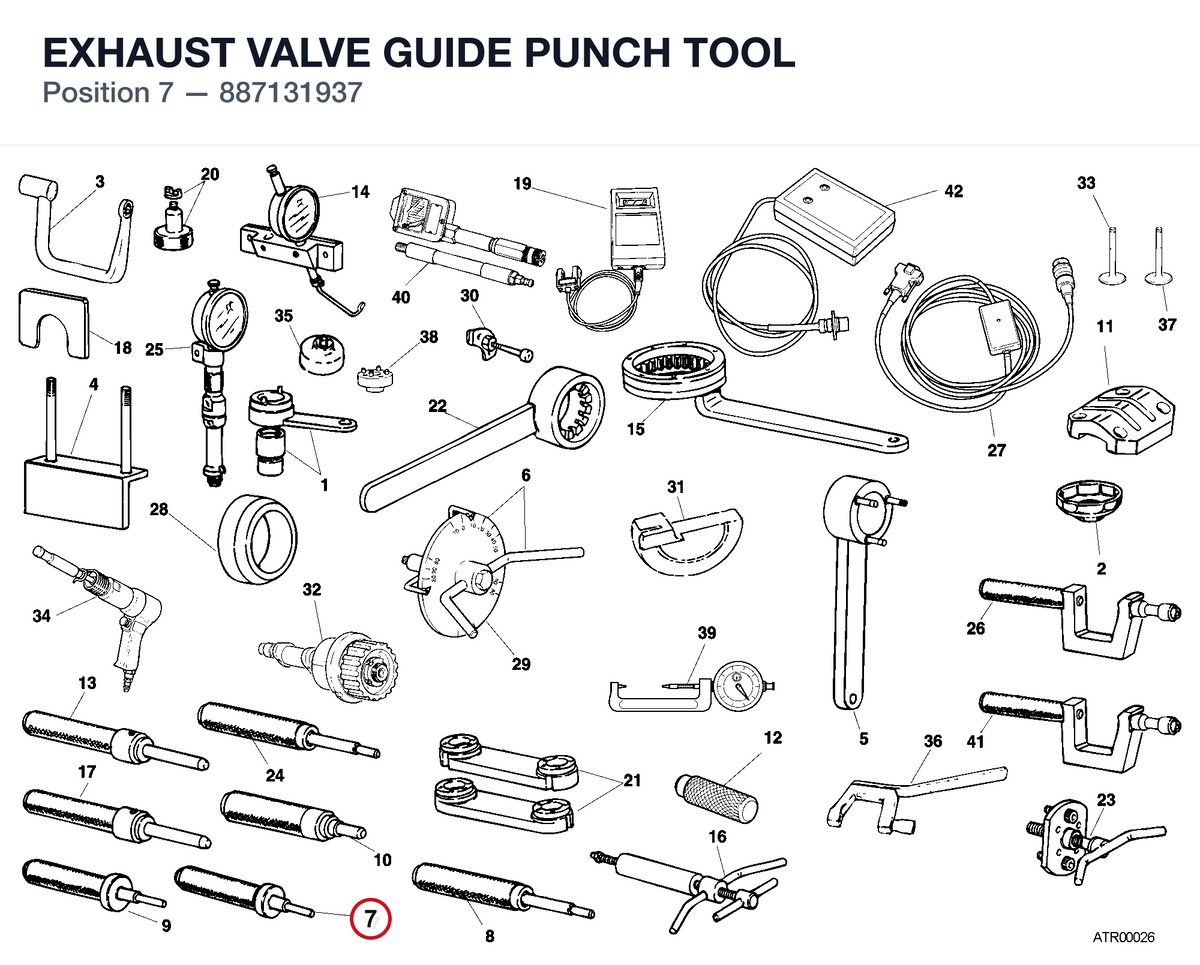 EXHAUST VALVE GUIDE PUNCH TOOL