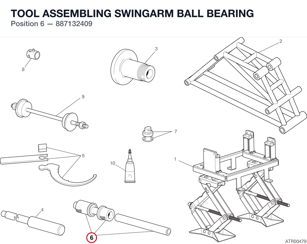TOOL ASSEMBLING SWINGARM BALL BEARING